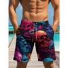 Fashion Men's Casual Shorts 3D Casual Color Printing Simple Beach Shorts