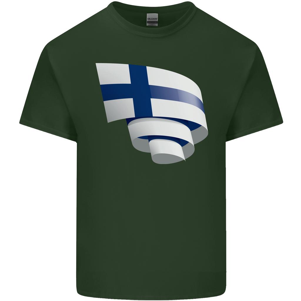 Curled Finland Flag Finnish Day Football Unisexs Light Cotton TShirt
