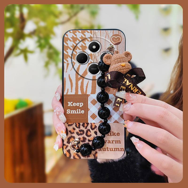Cartoon Simplicity Phone Case For Redmi A4 5G Back Cover Skin-friendly feel Anti-knock Bear bracelet Dirt-resistant cute