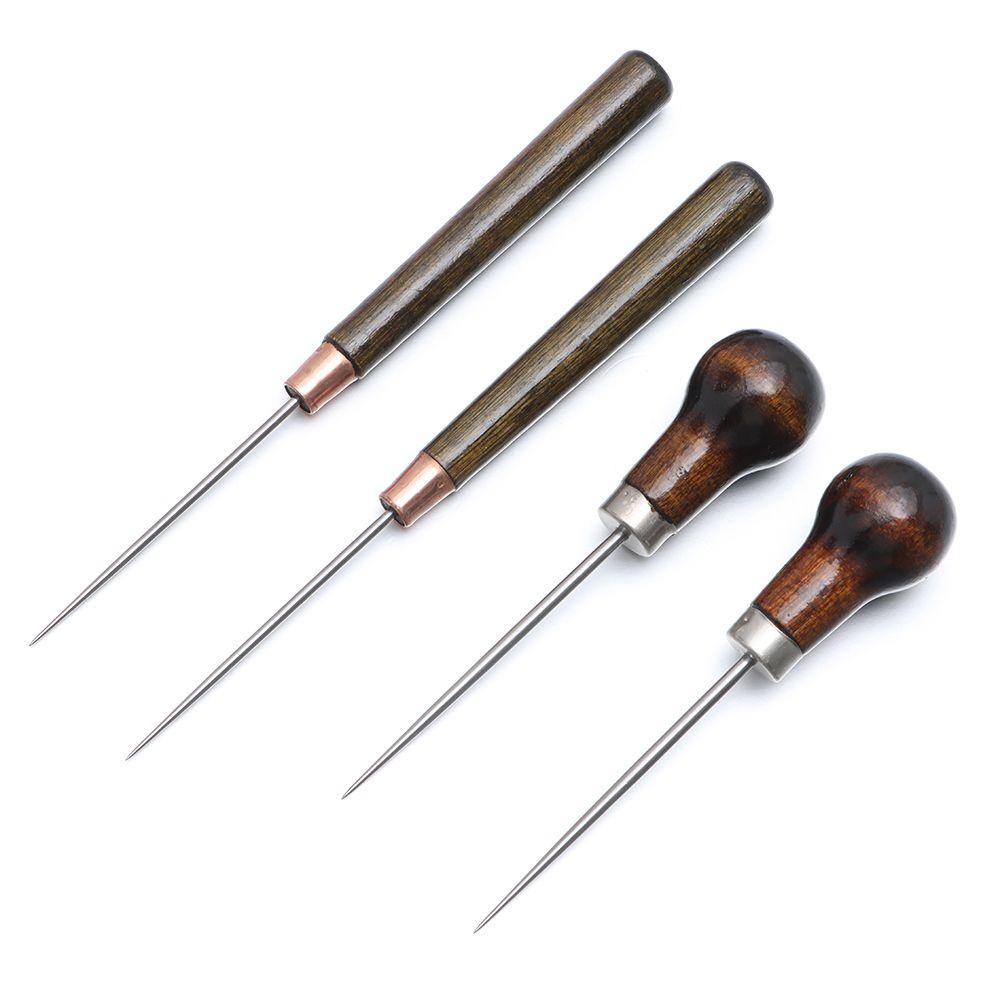 Shoes Leather Tool Wood Handle Bags Hole Hook Sewing Accessories Stitching Awl Sewing Awls Cone Needle