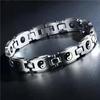 Tai Chi Bagua Men's Titanium Steel Hand Chain Trendy Silver Versatile Simple Germanium Stone Head Jewelry