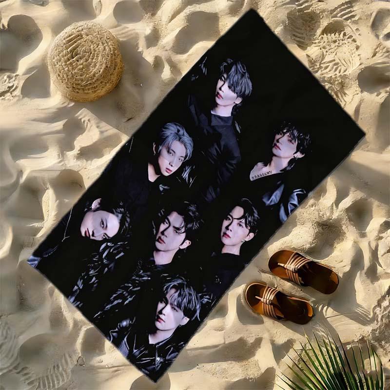 1pc skz K-pop Boy Group Idol Beach Towel Microfiber Soft Quick Dry Gym Sports Towel Bath Towel for Bathroom Swimming Outdoor