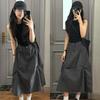 Women's High-Waist Drawstring A-Line Utility Skirt