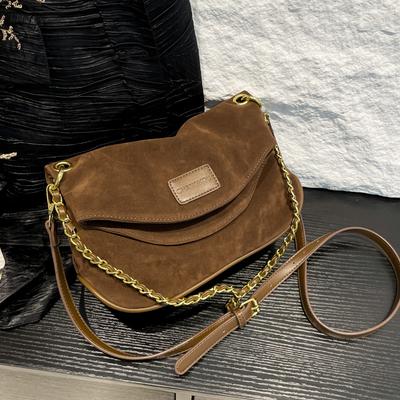 Design Chain Retro Messenger Bag Bag Women'S Matte Premium Texture Shoulder Armpit Bag