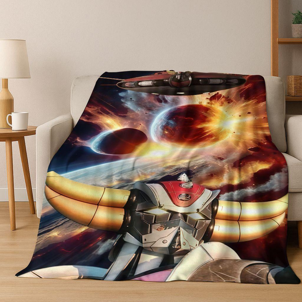 26 Style UFO Robot Grendizer U Cartoon Flannel Blanket,Cozy Soft Throw Blanket for Home Bedroom Bed Sofa Picnic Cover Gift Kid