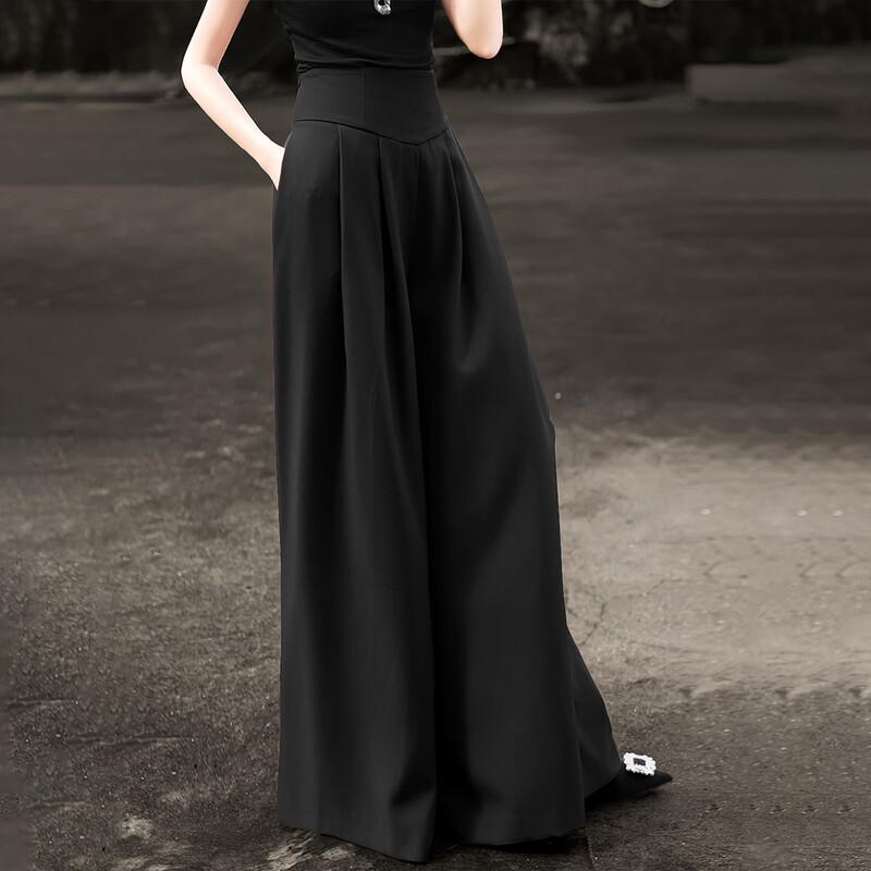 

Женские брюки Lansheer Весна 2026 с высокой талией, драпировкой и широкими штанинами L