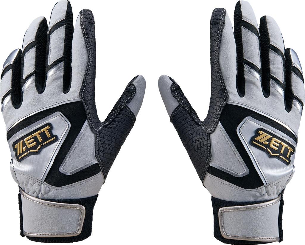 ZETT Impact Z Baseball Batting General Silver X Black Size L Gloves, Ambidextrous, Use, (1319), (BG19202B)