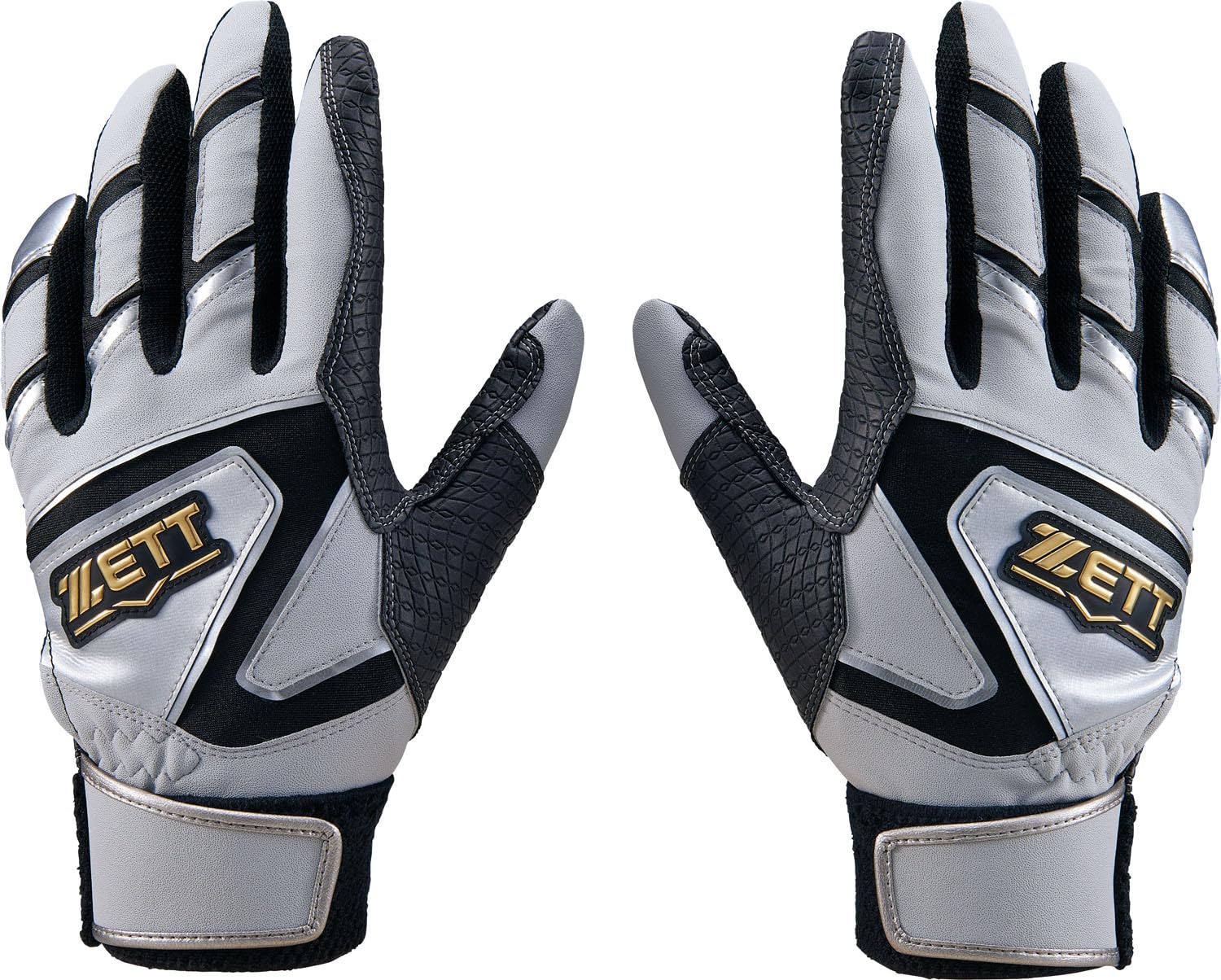 

ZETT Impact Z Baseball Batting General Silver x Black BG19202B Gloves, Ambidextrous, Use, (1319), Medium,