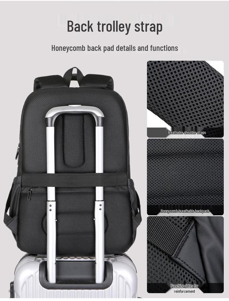 Men's Large-Capacity Waterproof Commuter Backpack for Business, Travel, and School