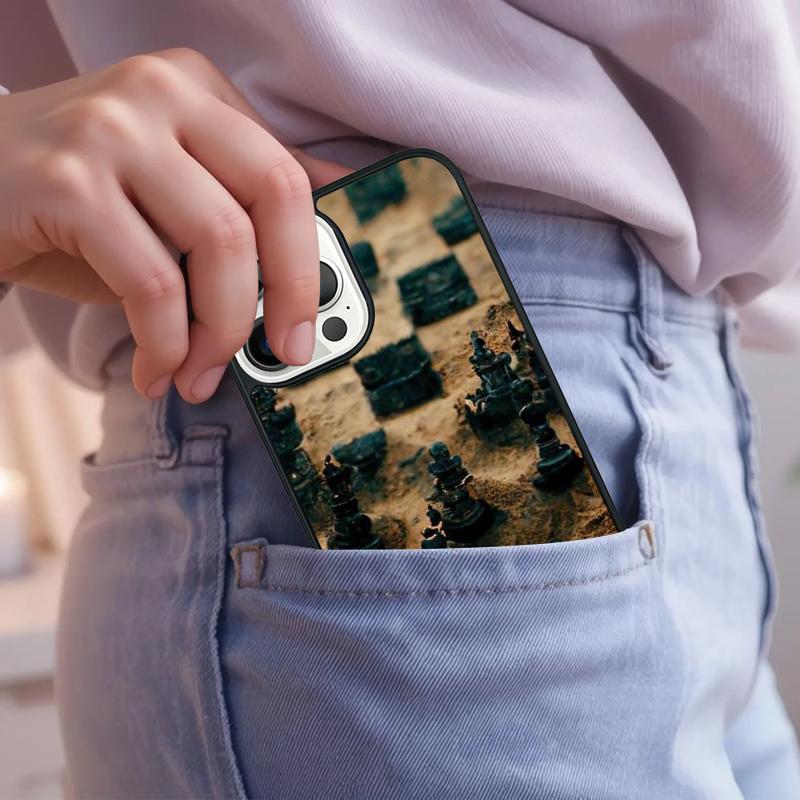 Chequered Chess Pattern Phone Case For iPhone 17 Air 15 16e 14 13 Pro Max Coque 12 11 Pro Max PLUS Cover