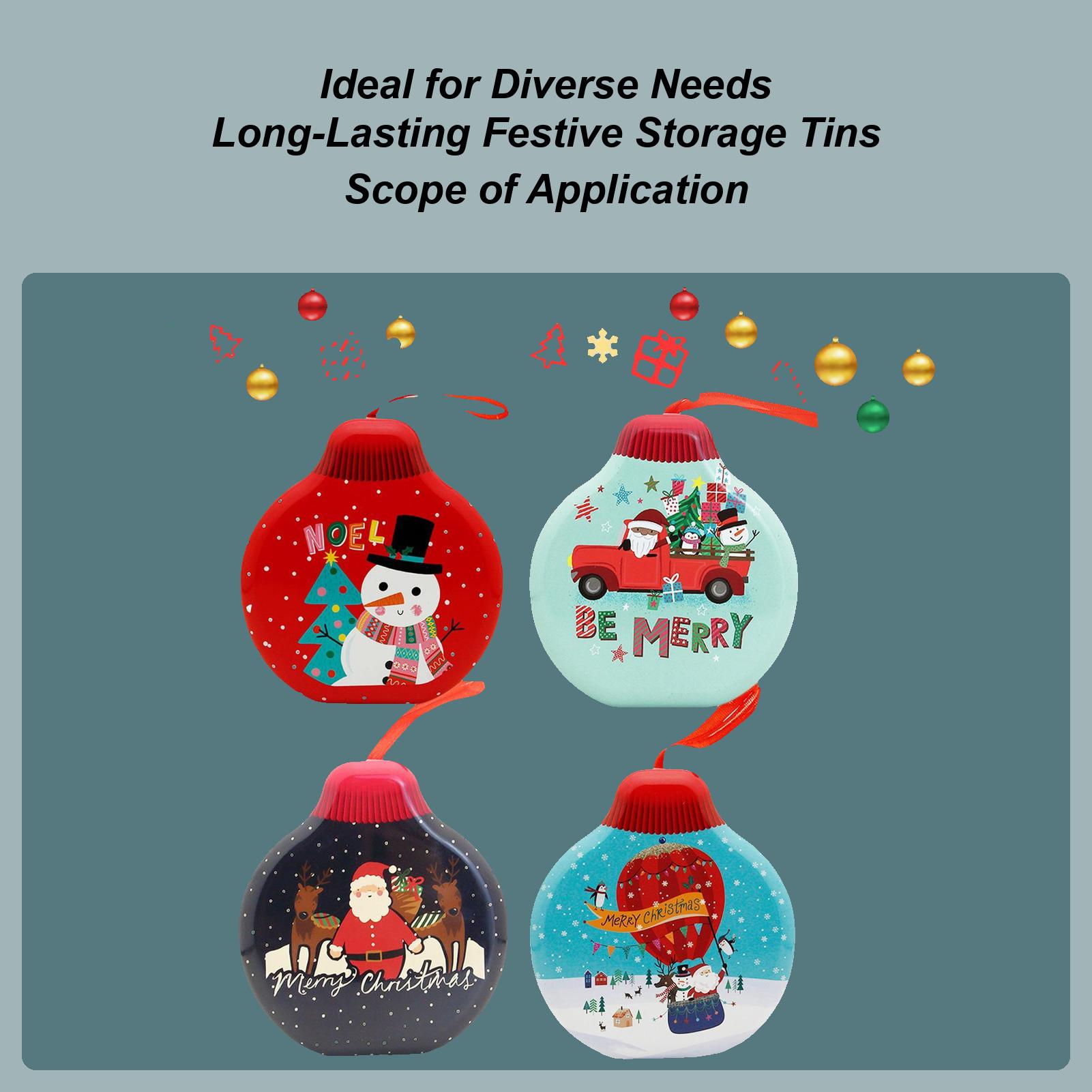 

Christmas Cookie Boxes 4 Pieces Reusable Festive Holiday Candies Treats Box For Christmas Kitchen Candy Cupcake Pastry Chocolate 13x4cm