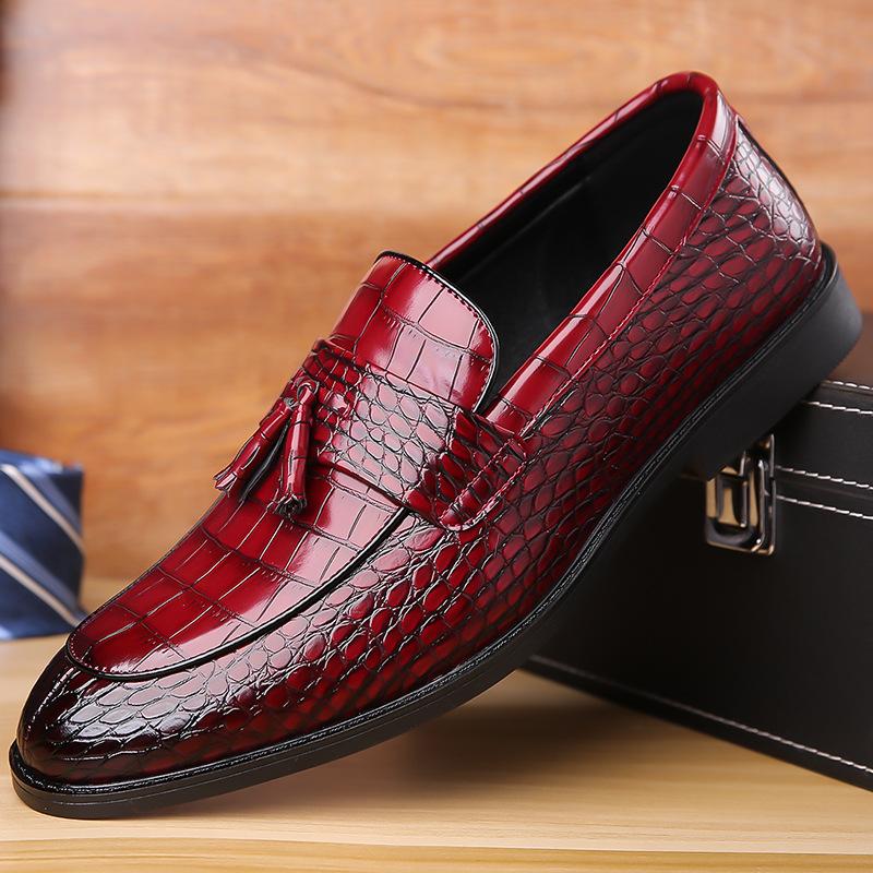 Fashion Business Casual Crocodile Print Men's Leather Shoes British Korean Big Size Luxury Shoes Male Spring Autumn Dress Shoe Man