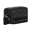 Coach Wyatt 19 Zip Closure Signature Coated Canvas With Smooth Calfskin Shoulder Bag Crossbody Bag Small Men Shoulder Bag Black CM109-QBMI5