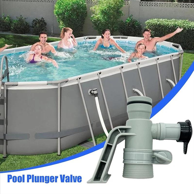 1 Set Pool Diy Accessories 637R 12363 Pool Hose Adapter Adjustable Plunger Valve With Black Cover