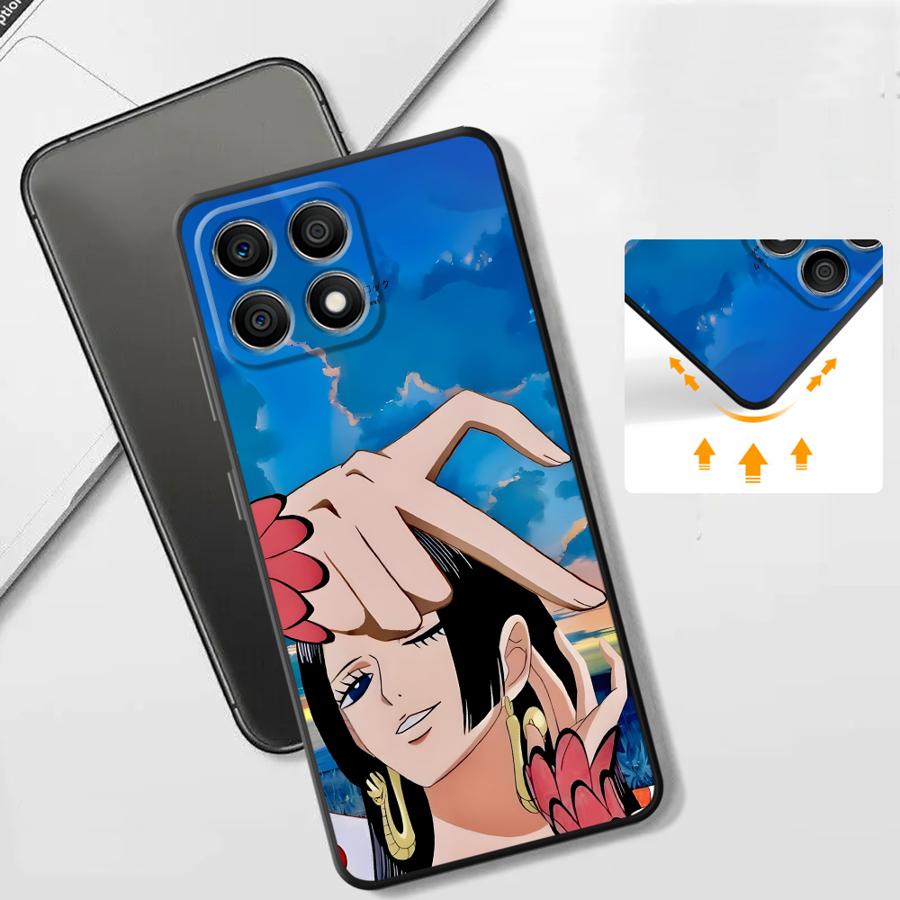 Case for Honor 200 400 Lite 8X X9a X7 90 X5b X8 X6 70 Magic5Lite Black Soft Phone Cover One Piece Luffy Boa·Hancock