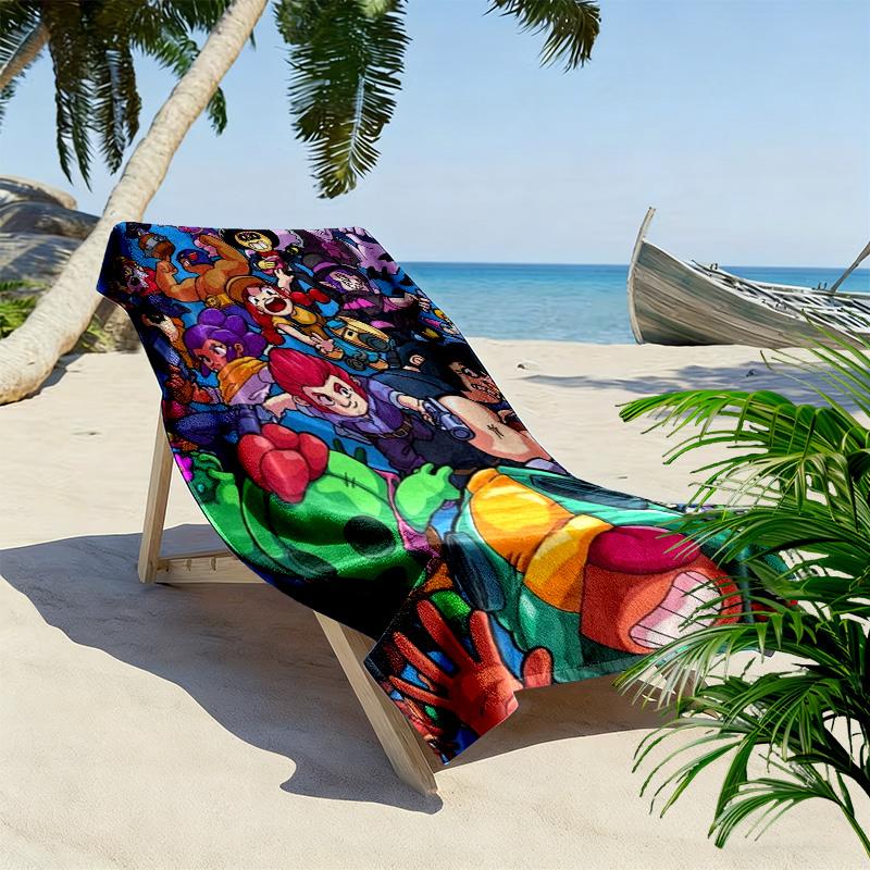 Brawl Stars 2D Flat Print Beach Towel, Large Soft Quick Dry Towel for Beach Camping SwimmingSSTJ0917059