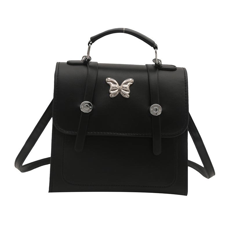 

Корейская версия повседневного небольшого портативного рюкзака-бабочки для женщин 2024 года, летняя новая нишевая дизайнерская сумка через плечо на одно плечо, маленькая квадратная сумка чёрный