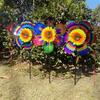 1Pcs Outdoor Kid Toy Sequin Flower Shaped Laser Handheld Windmill Home Garden Decoration Wind Spinner Whirligig Yard Decor