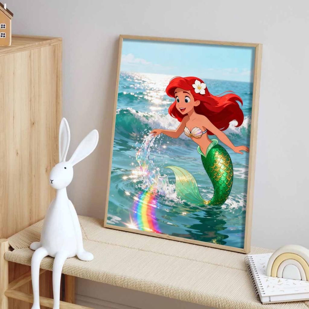 Disney Diamond Art Painting Kit Ariel 5D Diamond Painting Dot Art Home Wall Decor