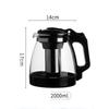 Clear Glass Tea Teapot, Heat Resistant Infuser, Tea Pot, Strainer Kettle, Teahouse Drinkware, Home Office, 1000ml, 2000ml, 1Pc
