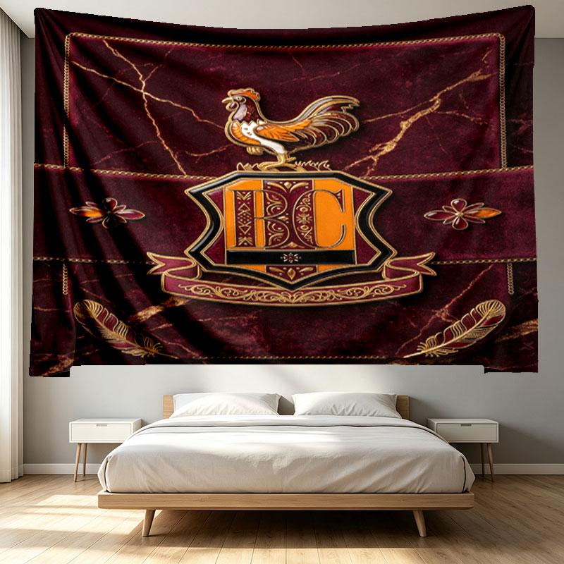 Bradford City AFC Print Tapestry - Portable Wall Decor Cloth, for Home, Dorm, Travel, Bedroom, Living Room - Ideal Birthday Housewarming Gift