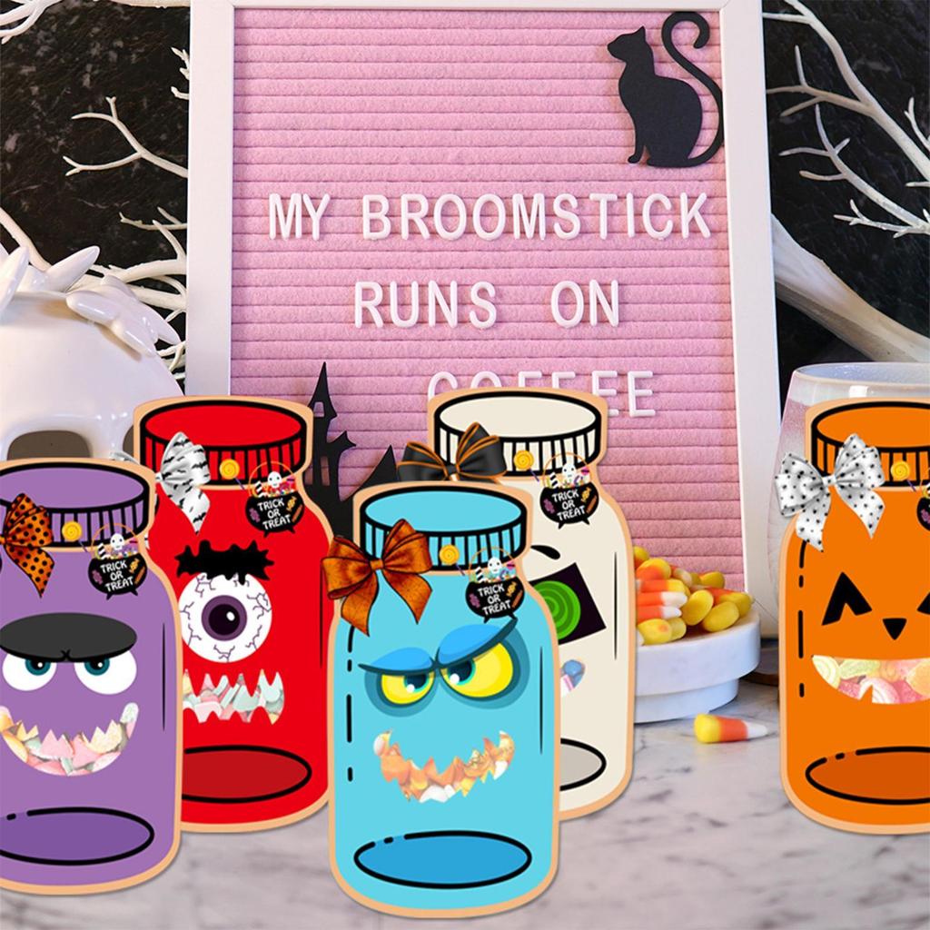 Small Halloween Candy Bags Jar Shape Cards And Candy Bags For Halloween Festive Organizer Hands-On Projects For School Gathering