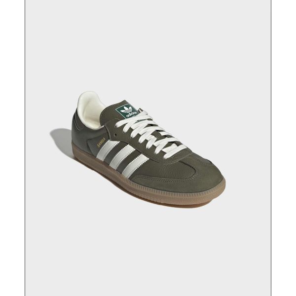 adidas Samba OG Medium Raw Khaki Gum Unisex Sneakers Bruin Off-White JR0890