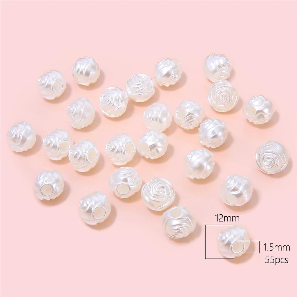 6-12mm Bílé/Slonovinové Akrylové ABS Imitace Perlové Růže Korálky pro DIY Výrobu Šperků