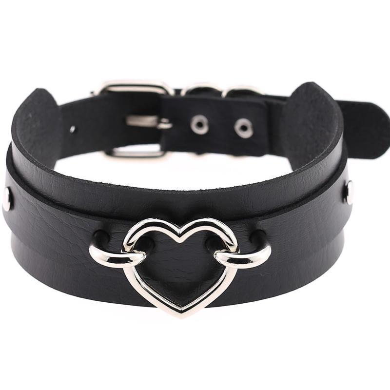 Vegan Leather Heart Collar Necklaces & Pendants