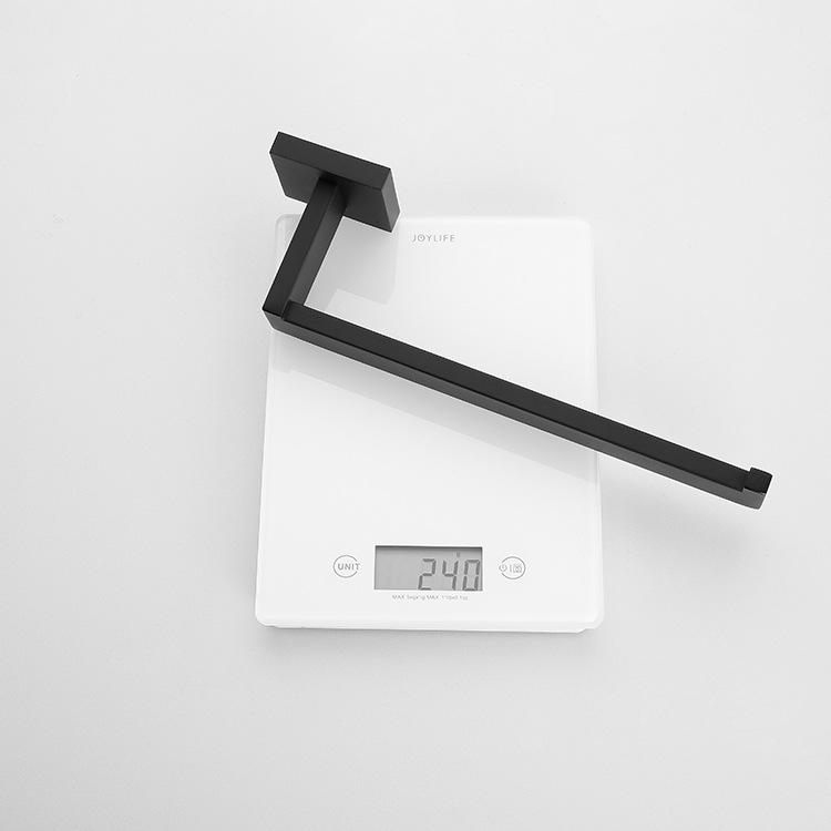 Matte Black Stainless Steel Bathroom Set: Towel Rack, Ring, Shelf, Paper Holder & Square Towel Bar.