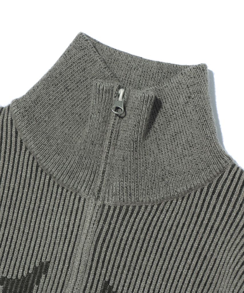 Eonoideu Niju High-Neck Knit Zip-Up Lq5Su515_Khaki