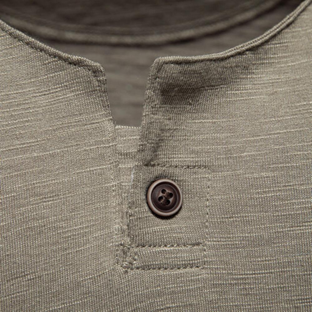 Pánská trička Henley s límečkem léto ležérní jednobarevné tričko s krátkým rukávem vysoce kvalitní topy