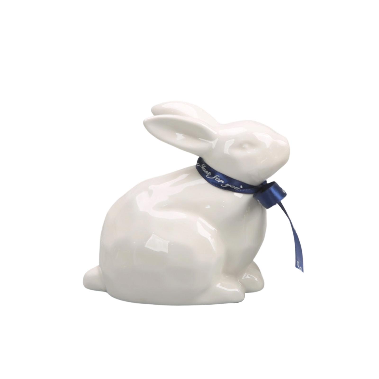 

Cute Easter Ceramics Bunny Decoration For Home And Desktop Display One Size