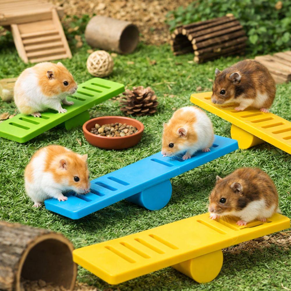 Plastic Hamster Seesaw Toy Colorful Rodents Seesaw Small Animal Toys  Cage Environment