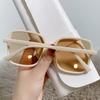 Sunglasses All-match Clear UV-proof` Ultralight Fashion Big Square Frame Gradient Sun Glasses for Taking Vacation