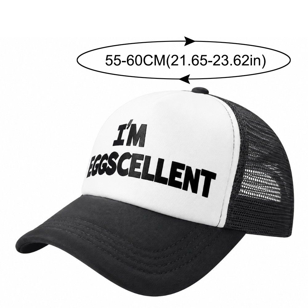 Foam Mesh I'M EGGSCELLENT Trucker Cap Curved Brim Snapback Cap Fashion Golf Hat For Men Women