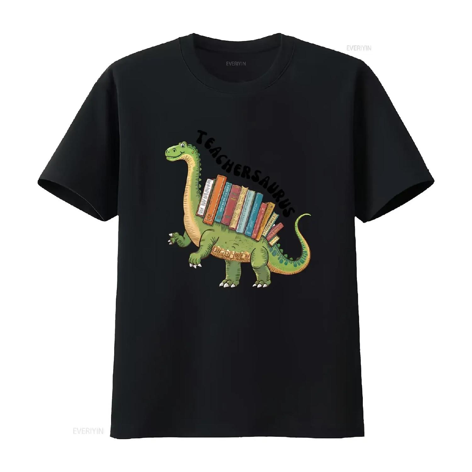 

Смешная футболка для учителя Teachersaurus Динозавр из детского сада винтажная стираная Унисекс Повседневная дышащая удобная немного мужская S чёрный