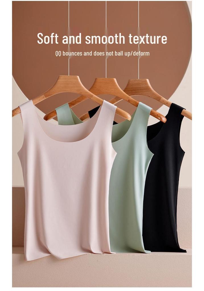 Women’s Seamless Ice Silk Strapless Camisole - Sexy, Ultra-Thin, Anti-See-Through Innerwear for Summer