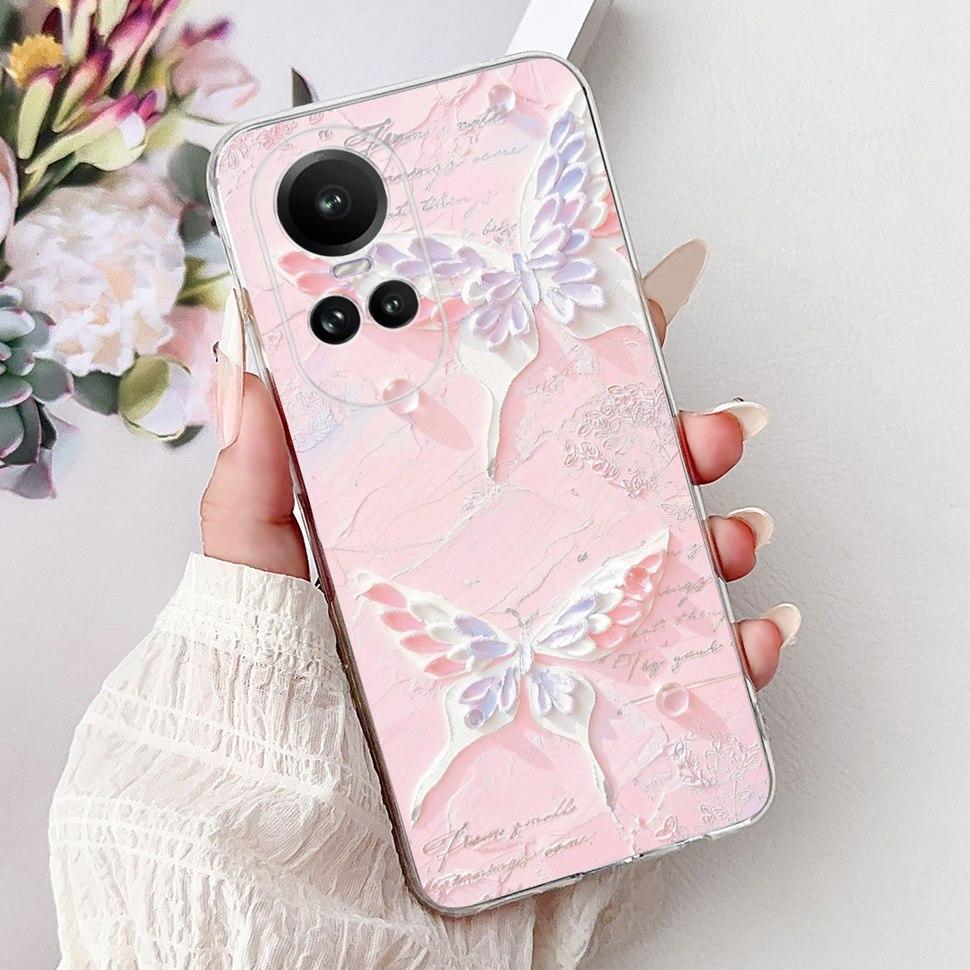 For OPPO Reno10 5G Case CPH2531 Luxury Cat Cartoon Cover Clear Silicone Soft TPU Phone Case For OPPO Reno 10 Reno10 Back Covers