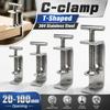 1pc T-Shaped Square Clamp 304 Stainless Steel Fixed Holder Clip C-clamp  Hardware Fasteners