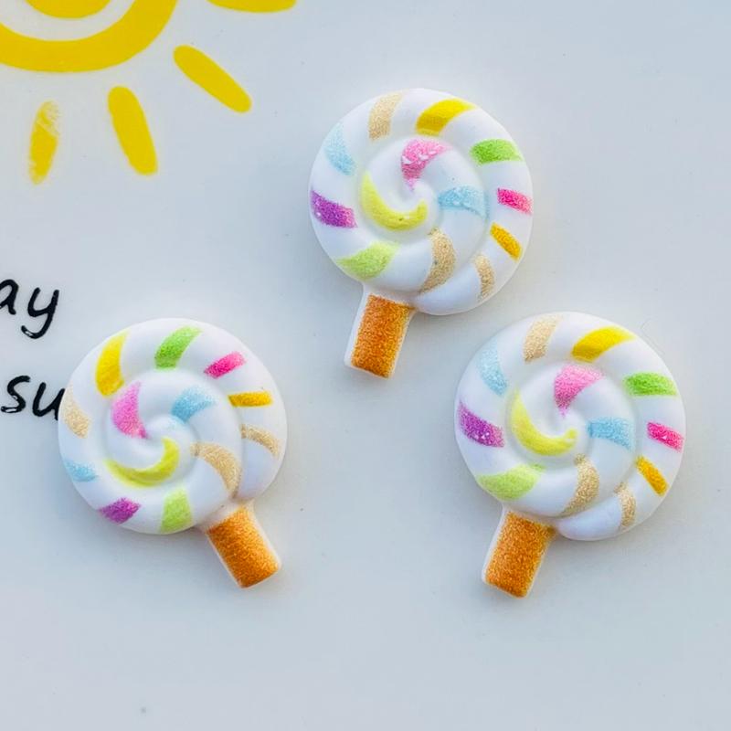 20 Pcs New Cute Kawaii Cartoon Candy Lollipop Resin Cabochon Scrapbooking Diy Jewelry Earwear Craft Decoration Accessories A100