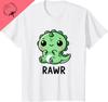 Süßer Chibi Trex Dinosaurier Roar Brüllendes T-Shirt Paar Personalisierte Kleidung Atmungsaktives Und Bequemes Baumwoll-Bedrucktes T-Shirt