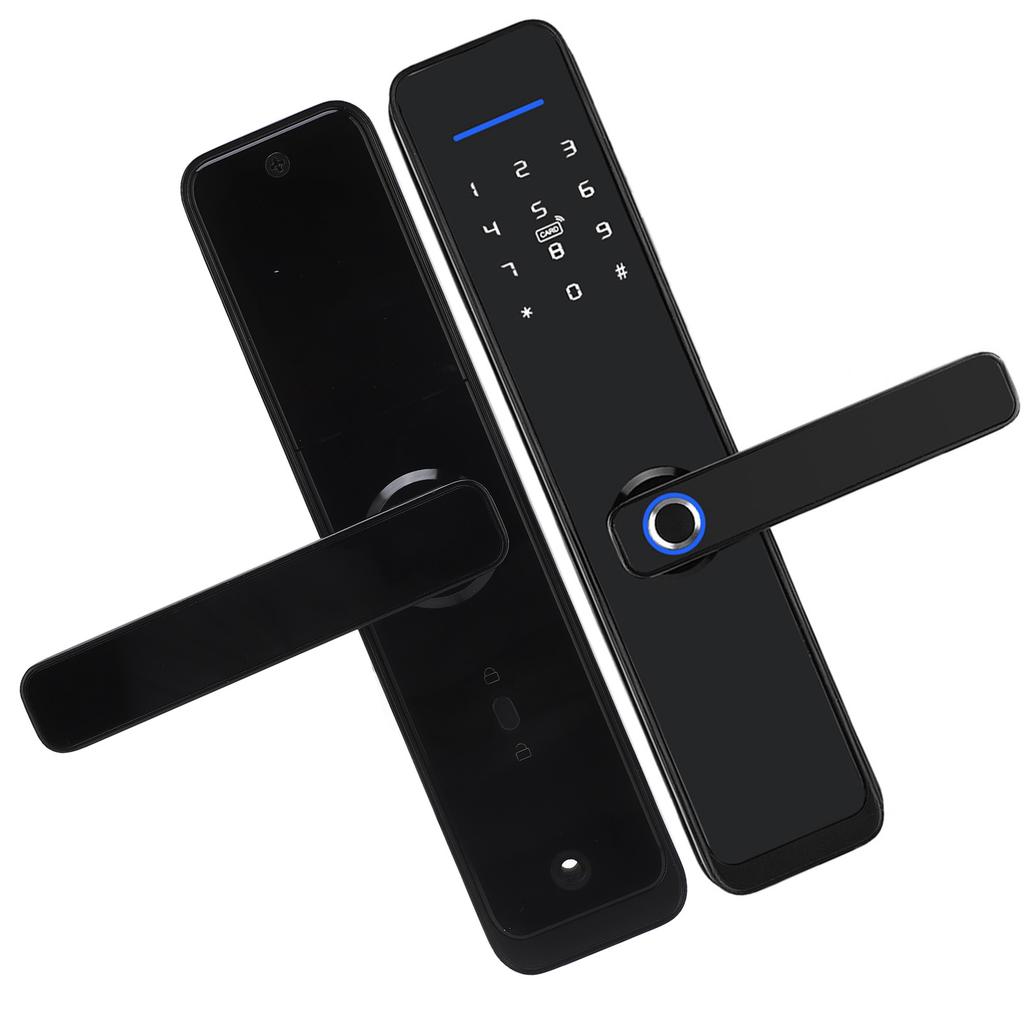 WiFi Electronic Door Handle Lock Password Fingerprint IC Card Remote Work for Tuya