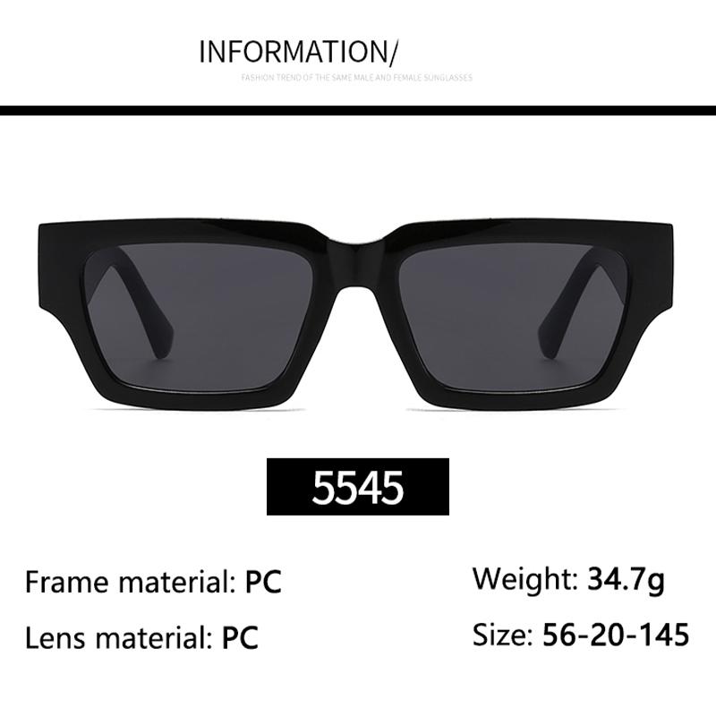 New Fashion Square Frame Sunglasses High-end Summer Anti-ultraviolet Hollow Decorative Temple Sunglasses Men MN5545