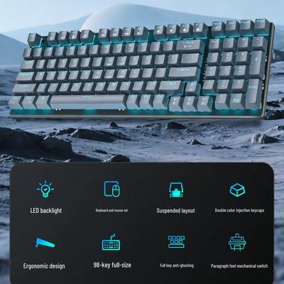 Custom Luminous Wired Mechanical Keyboard & Silent Gaming Mouse Set