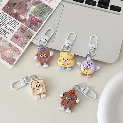 Simulation Cookies Cute Keychain Fun Food Game Pendant Cheese Biscuit Modeling Bag Accessory DIY Cute Lanyard Keyring