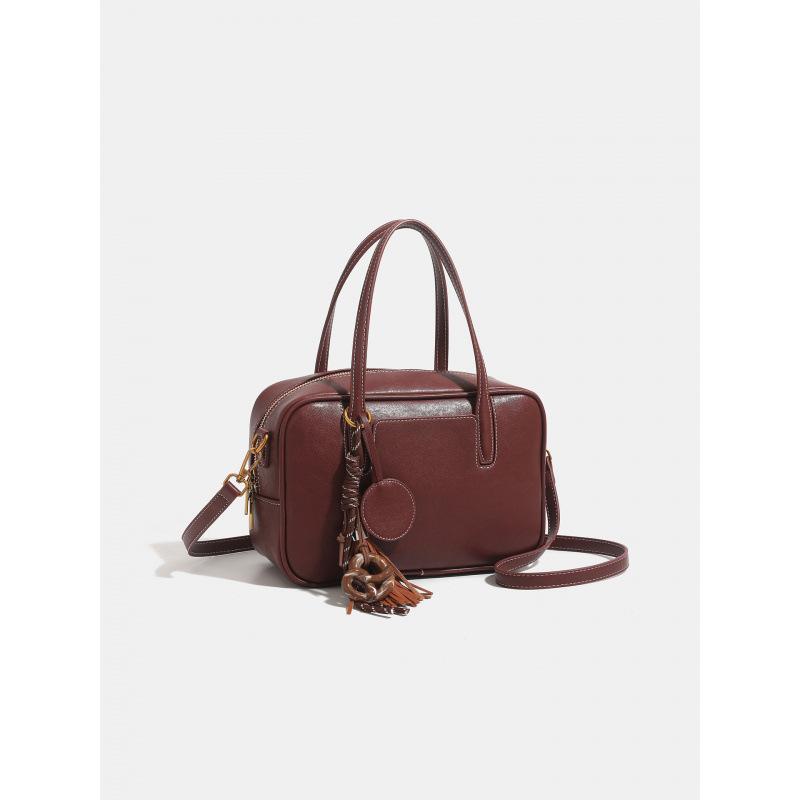 Vintage bowling tote bag women's 2025 autumn new large-capacity portable shoulder bag commuter messenger bag