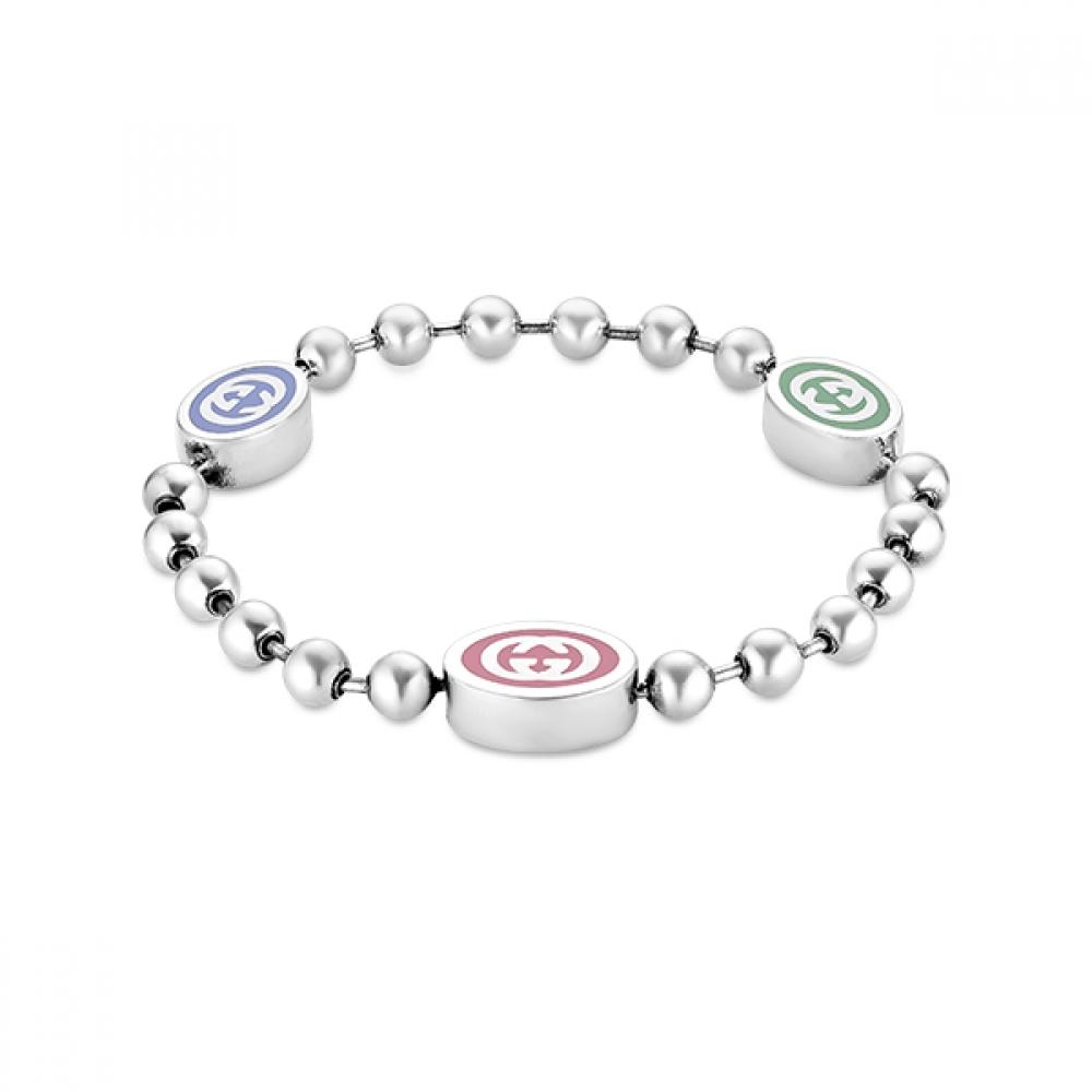 

Gucci Yba753442001 753442 J8410 8519 InterlockinG G Bull Ball Chain Enamel Silver Bracelet YBA753442001 (19)