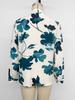 Elegant V-Neck Long-Sleeve Women's Shirt with Floral Print