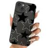 Black White Five-pointed Star Printed Phone Case For iPhone 16 15 14 13 12 11 Pro Max 7 8 Plus XS Max Shockproof Silicone Cover